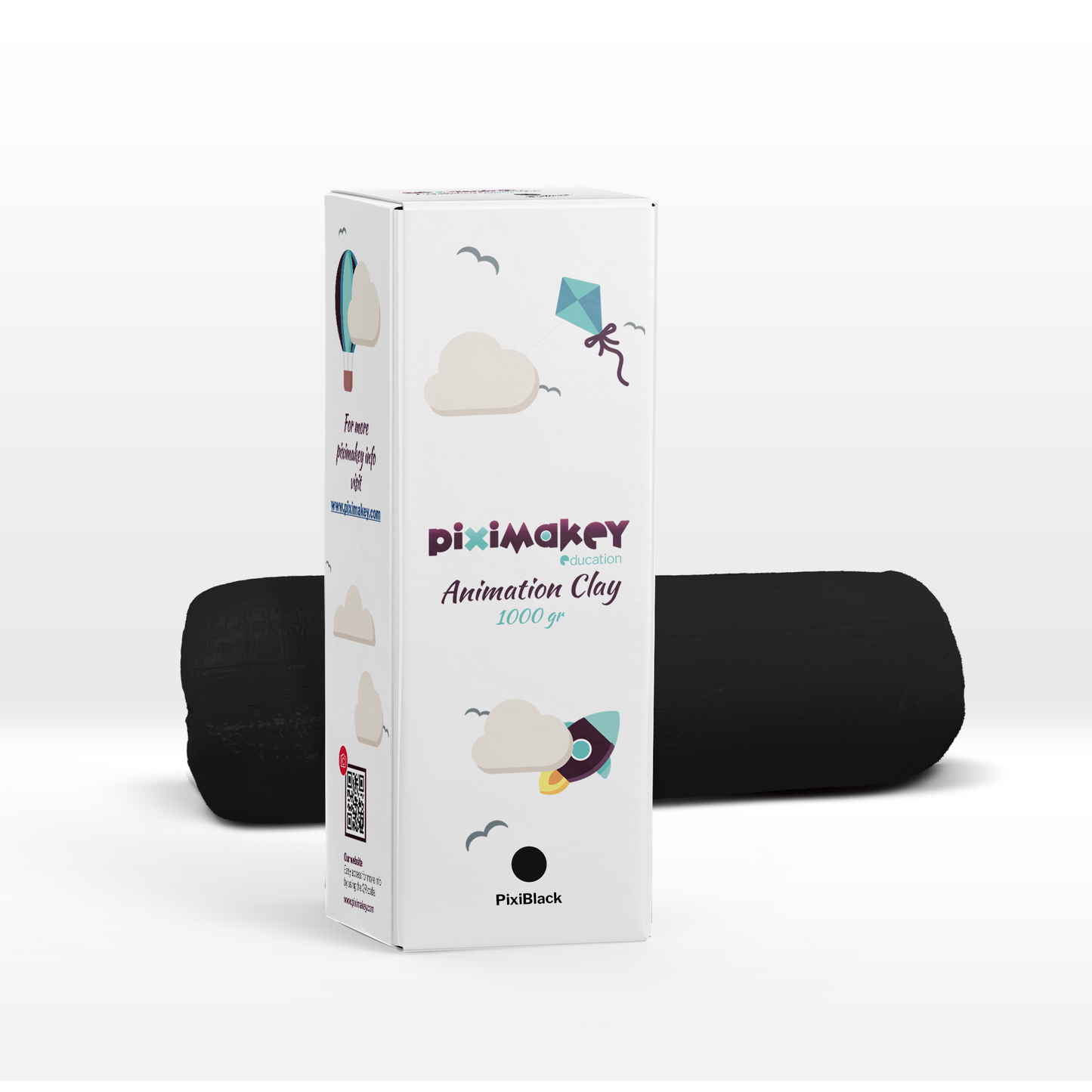 Piximakey stop motion modeling wax in black "Pixi Black", 1 kg refillable roll