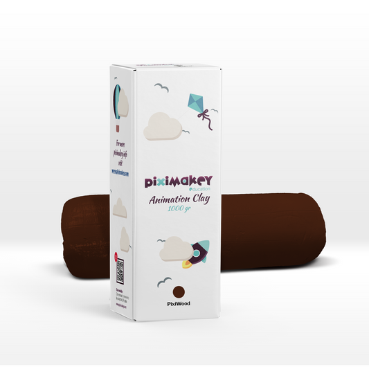 Piximakey stop motion modeling clay in brown "Pixi Wood", 1 kg refill roll