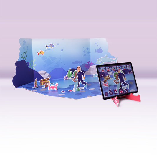 Piximakey Universe "Explorer". Double sided Standalone Scene With Cut-out figures