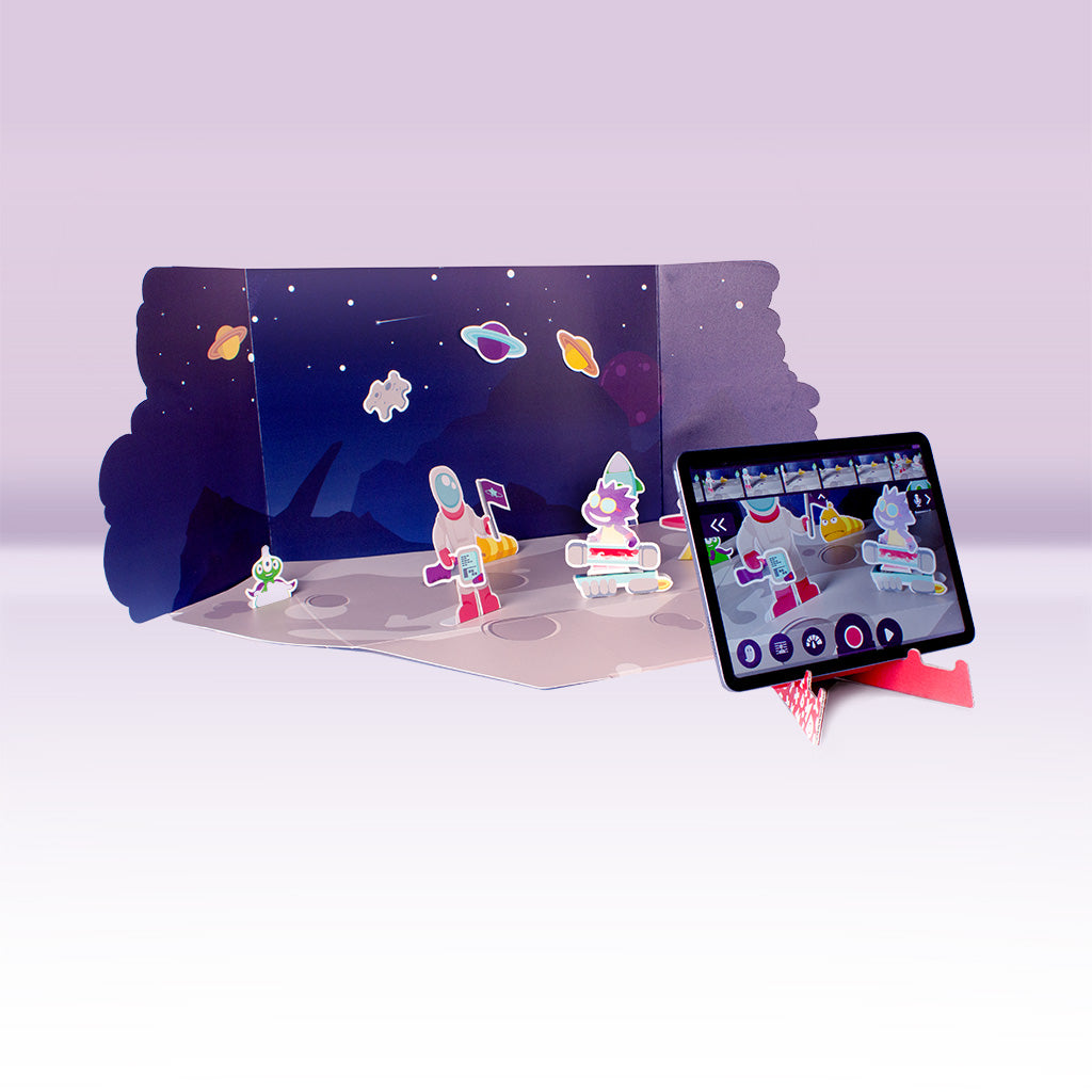 Piximakey Universe "Explorer". Double sided Standalone Scene With Cut-out figures