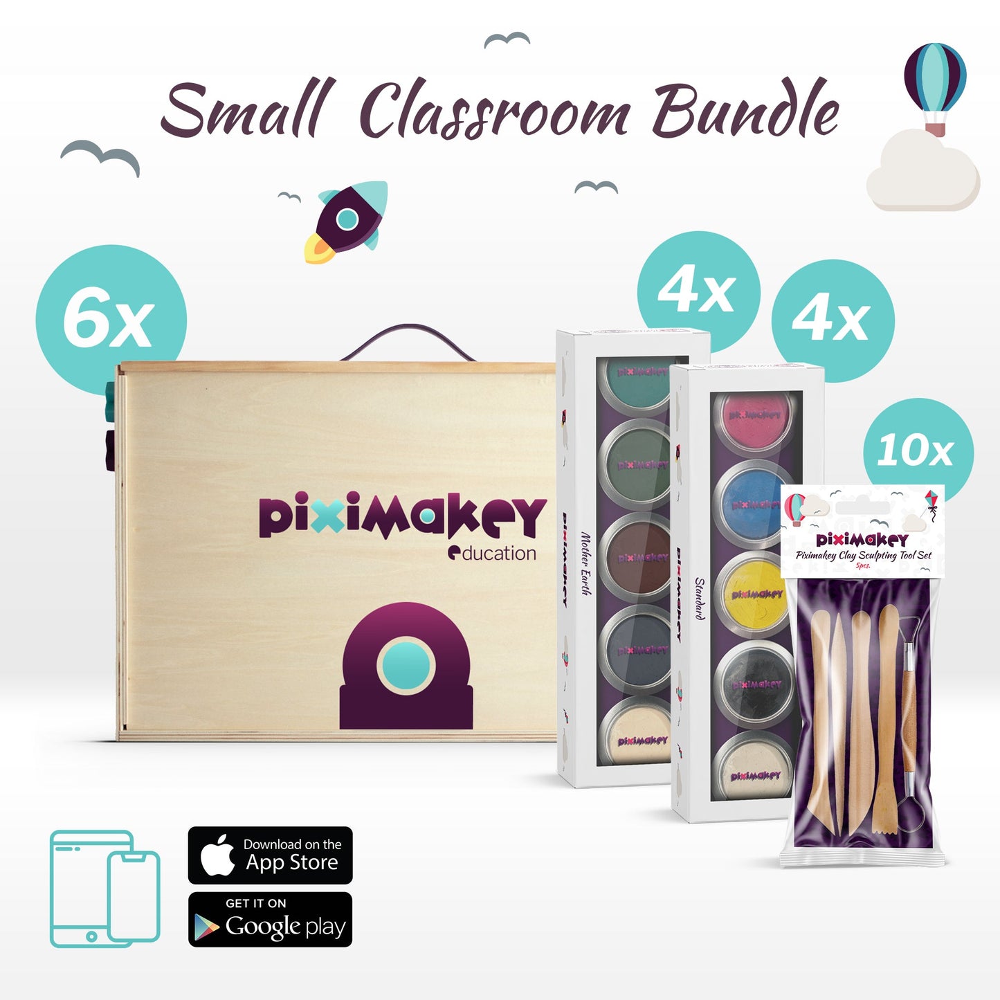 Het kleine klaslokaalpakket, Piximakey-educatiepakket voor scholen en kleuterscholen