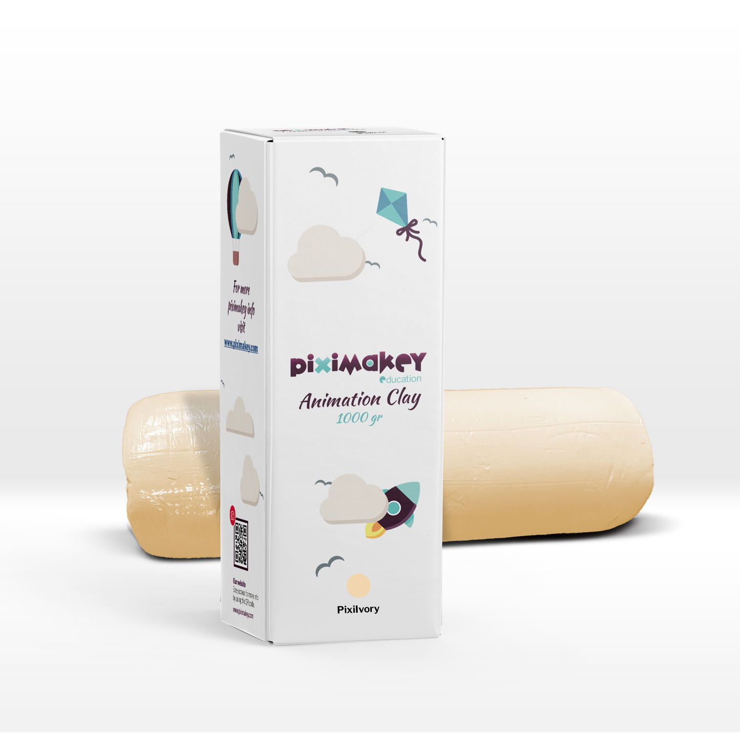 Piximakey Animation Clay (Pixi Ivory), rulle 1 kg